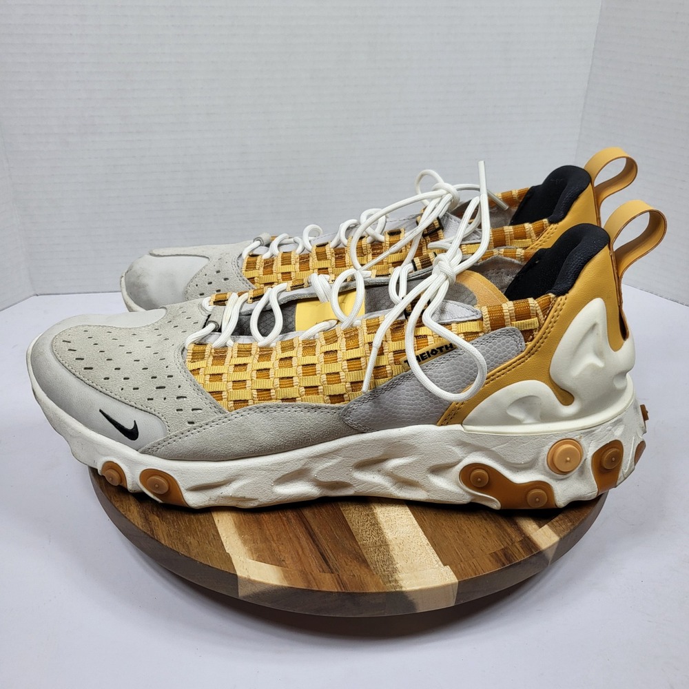 Nike React Sertu THE10TH Mens 10.5 Wolf Grey Honey AT5301-003 Woven Techwear